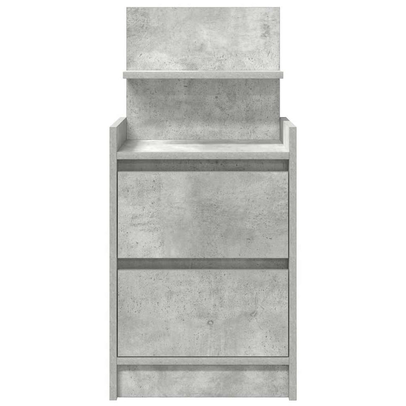 vidaXL betonszürke éjjeliszekrény 2 fiókkal 38x34x80 cm