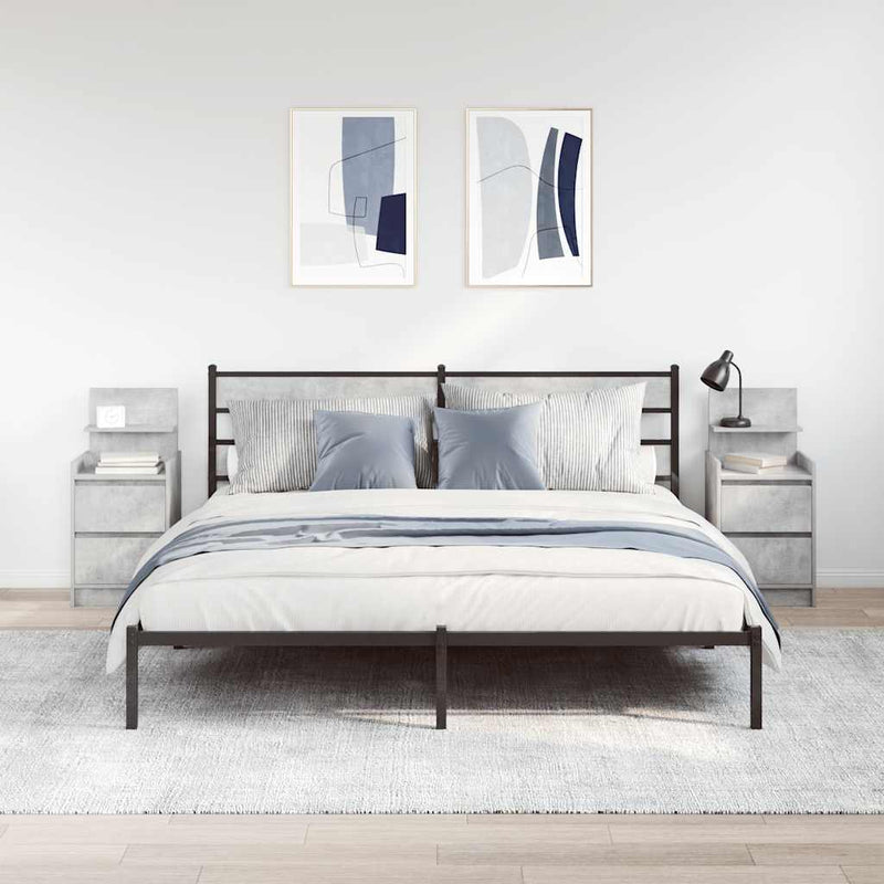 vidaXL 2 db betonszürke éjjeliszekrények 2 fiókkal 38x34x80 cm
