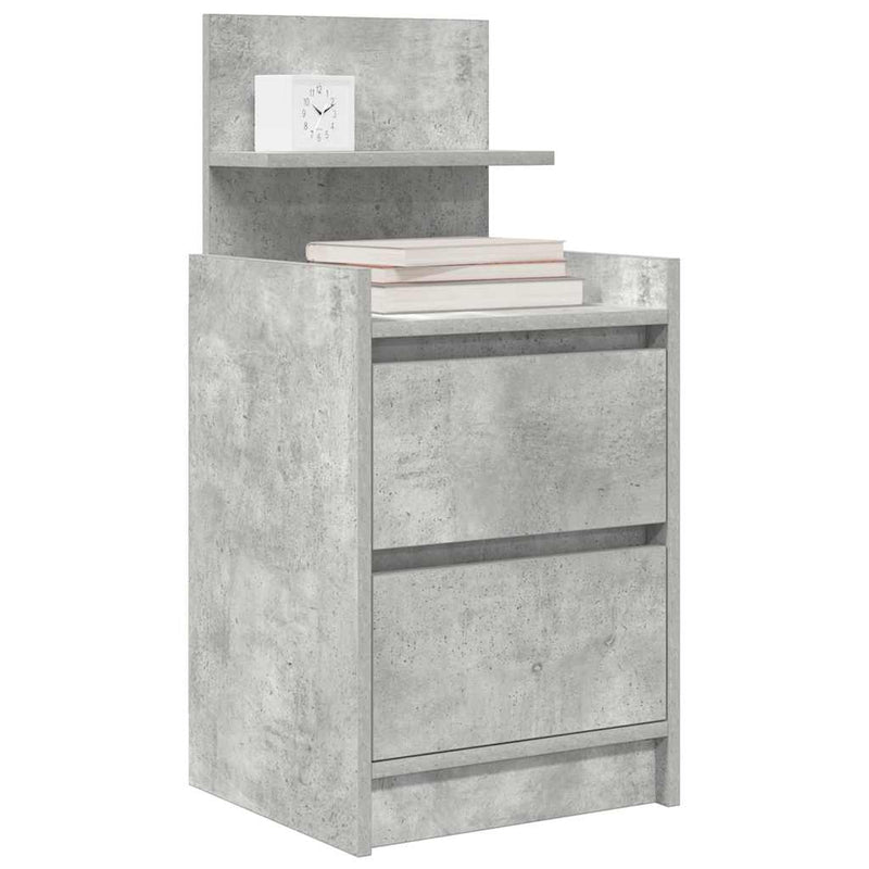 vidaXL 2 db betonszürke éjjeliszekrények 2 fiókkal 38x34x80 cm