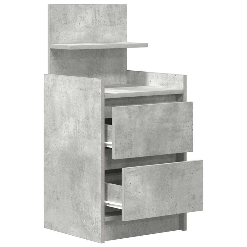 vidaXL 2 db betonszürke éjjeliszekrények 2 fiókkal 38x34x80 cm