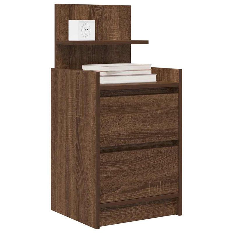 vidaXL 2 db barna tölgy éjjeliszekrények 2 fiókkal 38x34x80 cm