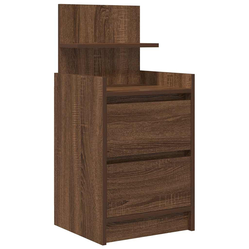 vidaXL 2 db barna tölgy éjjeliszekrények 2 fiókkal 38x34x80 cm