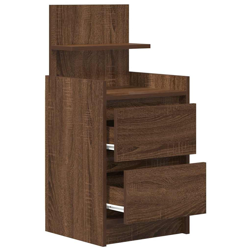 vidaXL 2 db barna tölgy éjjeliszekrények 2 fiókkal 38x34x80 cm