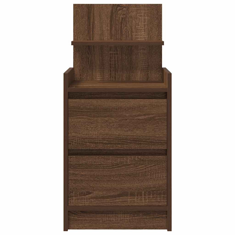 vidaXL 2 db barna tölgy éjjeliszekrények 2 fiókkal 38x34x80 cm