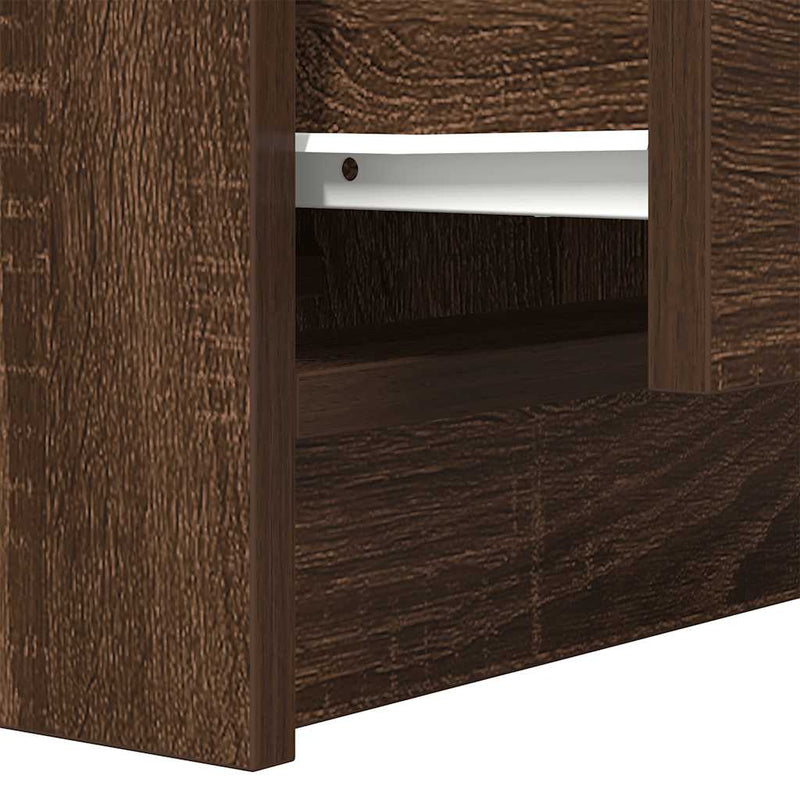 vidaXL 2 db barna tölgy éjjeliszekrények 2 fiókkal 38x34x80 cm