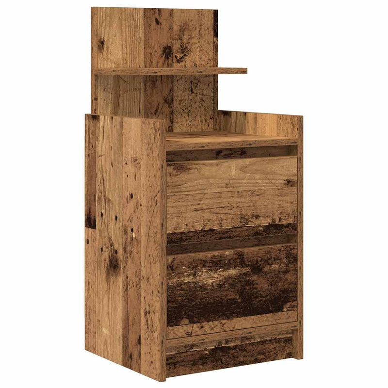 vidaXL antik fa színű éjjeliszekrény 2 fiókkal 38x34x80 cm