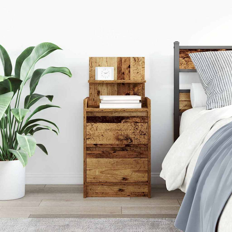vidaXL antik fa színű éjjeliszekrény 2 fiókkal 38x34x80 cm