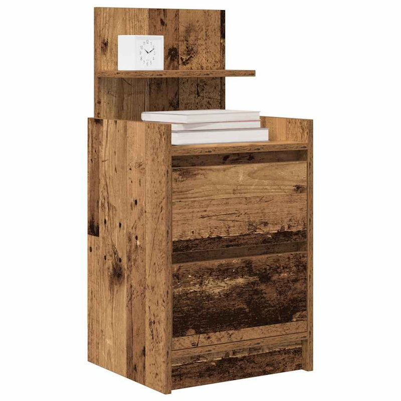 vidaXL antik fa színű éjjeliszekrény 2 fiókkal 38x34x80 cm