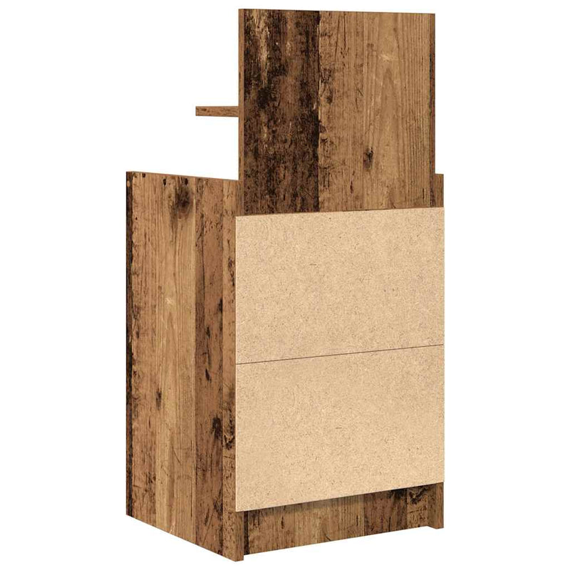vidaXL antik fa színű éjjeliszekrény 2 fiókkal 38x34x80 cm