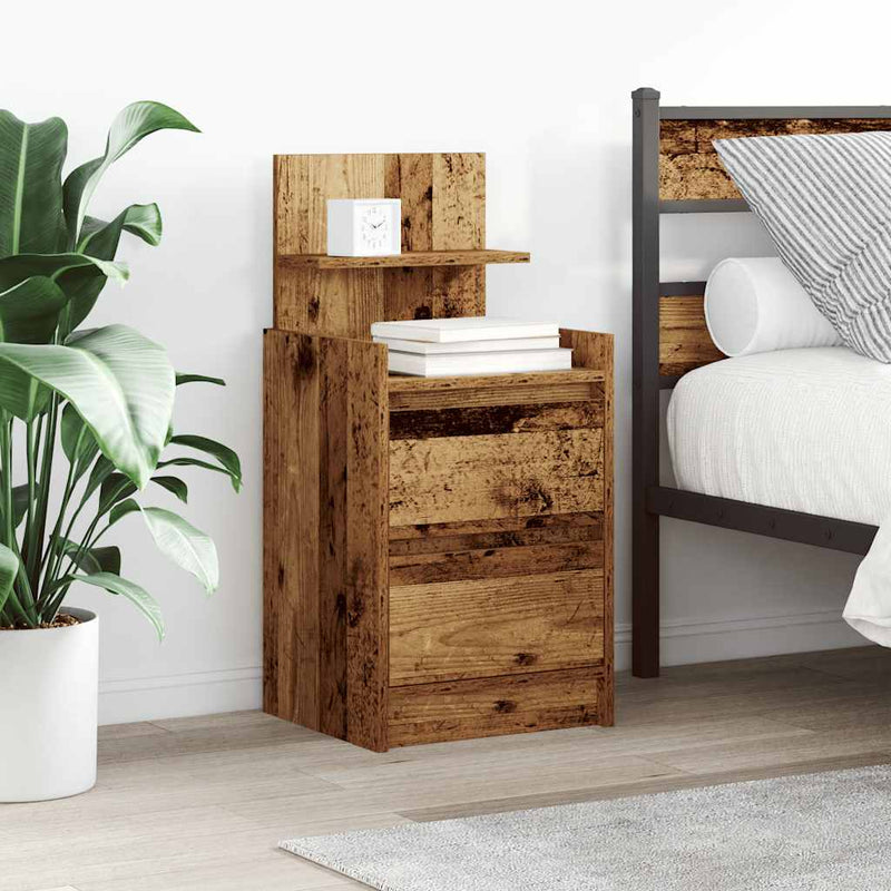 vidaXL antik fa színű éjjeliszekrény 2 fiókkal 38x34x80 cm