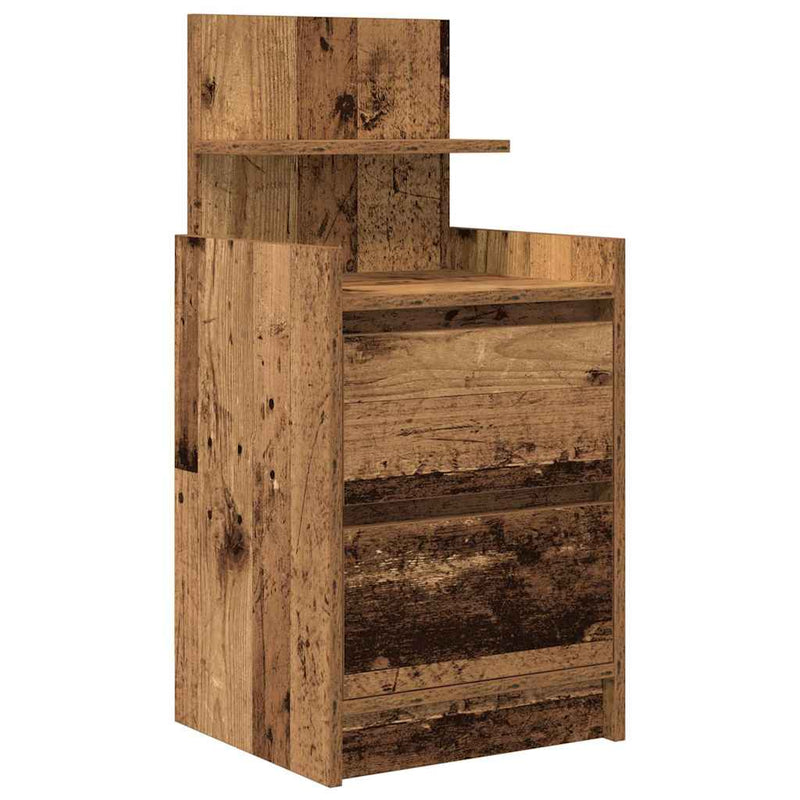 vidaXL 2 db antik fa színű éjjeliszekrények 2 fiókkal 38x34x80 cm