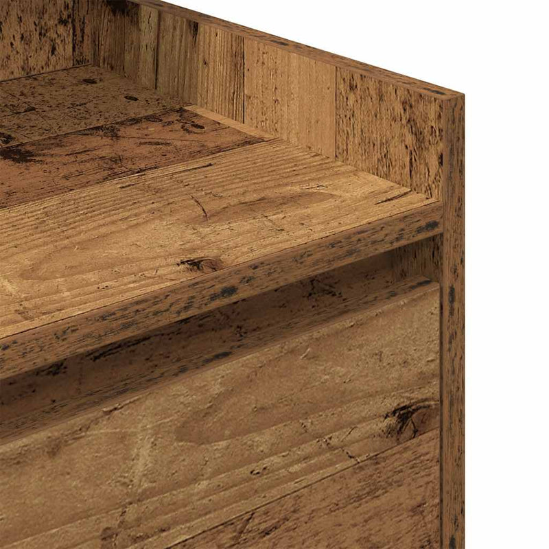 vidaXL 2 db antik fa színű éjjeliszekrények 2 fiókkal 38x34x80 cm
