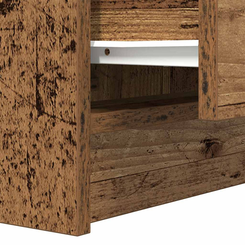 vidaXL 2 db antik fa színű éjjeliszekrények 2 fiókkal 38x34x80 cm