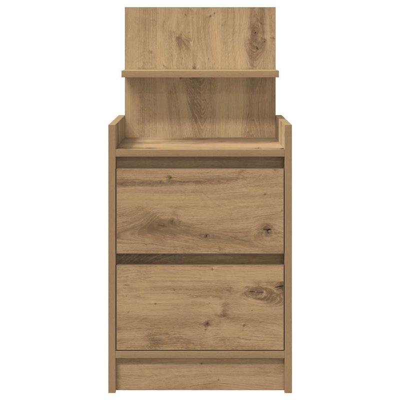 vidaXL kézműves tölgy színű éjjeliszekrény 2 fiókkal 38x34x80 cm
