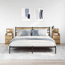 vidaXL 2 db kézműves tölgy éjjeliszekrények 2 fiókkal 38x34x80 cm