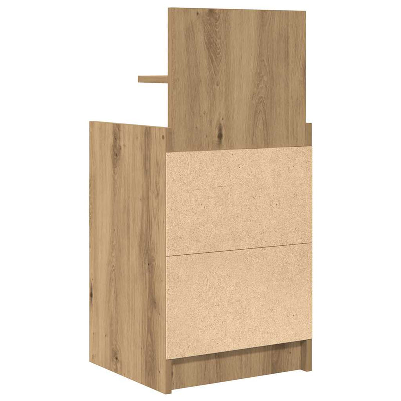 vidaXL 2 db kézműves tölgy éjjeliszekrények 2 fiókkal 38x34x80 cm