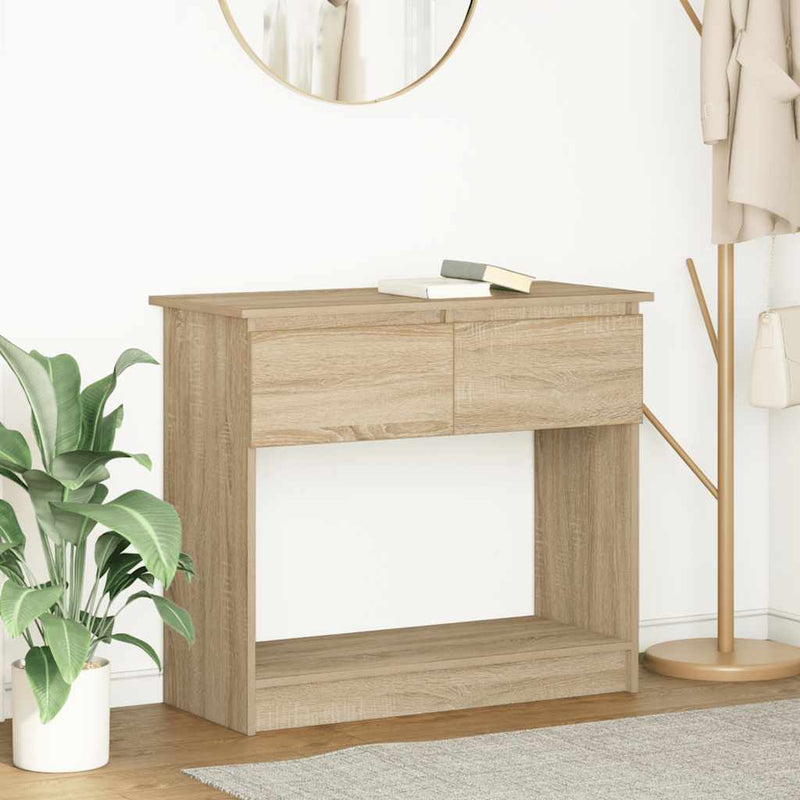 vidaXL sonoma tölgy színű konzolasztal fiókokkal 85,5x38,5x74,5 cm