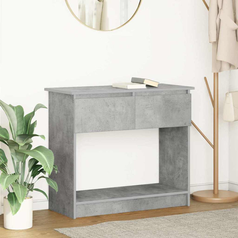 vidaXL betonszürke konzolasztal fiókokkal 85,5x38,5x74,5 cm