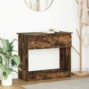 vidaXL füstös tölgy színű konzolasztal fiókokkal 85,5x38,5x74,5 cm