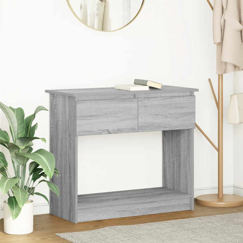 vidaXL szürke sonoma színű konzolasztal fiókokkal 85,5x38,5x74,5 cm