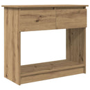 vidaXL kézműves tölgy konzolasztal fiókokkal 85,5x38,5x74,5 cm