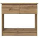 vidaXL kézműves tölgy konzolasztal fiókokkal 85,5x38,5x74,5 cm