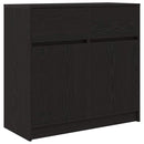 vidaXL fekete tölgy szerelt fa tálalószekrény fiókos 80x34x76 cm