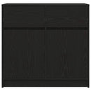 vidaXL fekete tölgy szerelt fa tálalószekrény fiókos 80x34x76 cm