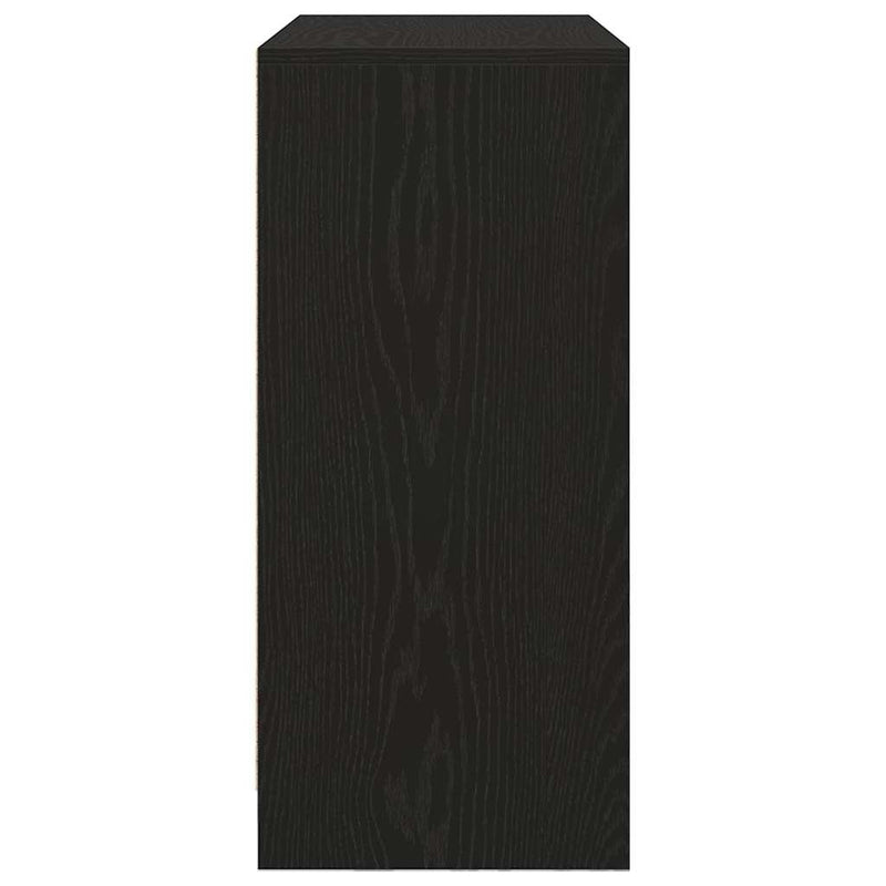 vidaXL fekete tölgy szerelt fa tálalószekrény fiókos 80x34x76 cm