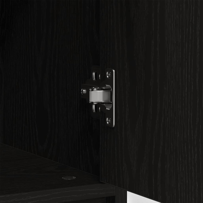 vidaXL fekete tölgy szerelt fa tálalószekrény fiókos 80x34x76 cm