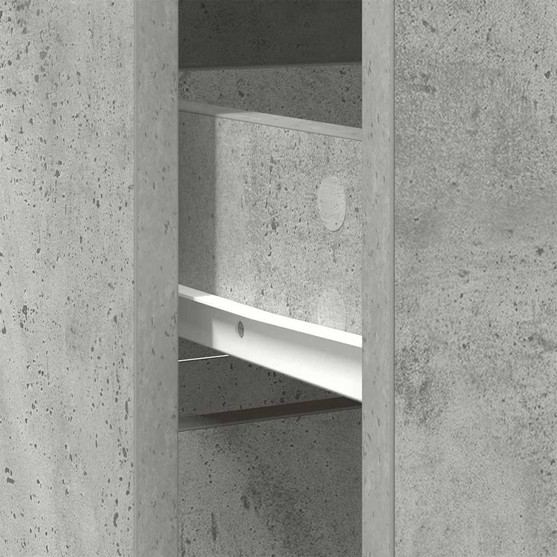 vidaXL betonszürke szerelt fa tálalószekrény fiókos 80x34x76 cm