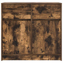 vidaXL füstölt tölgy szerelt fa tálalószekrény fiókos 80x34x76 cm