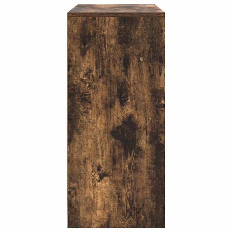 vidaXL füstölt tölgy szerelt fa tálalószekrény fiókos 80x34x76 cm