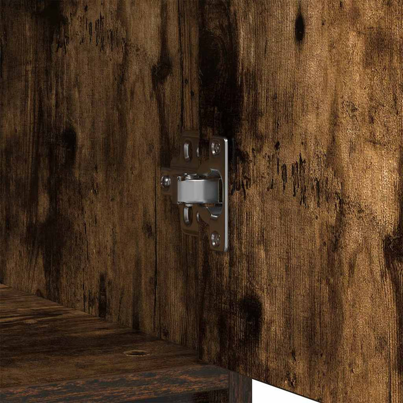 vidaXL füstölt tölgy szerelt fa tálalószekrény fiókos 80x34x76 cm