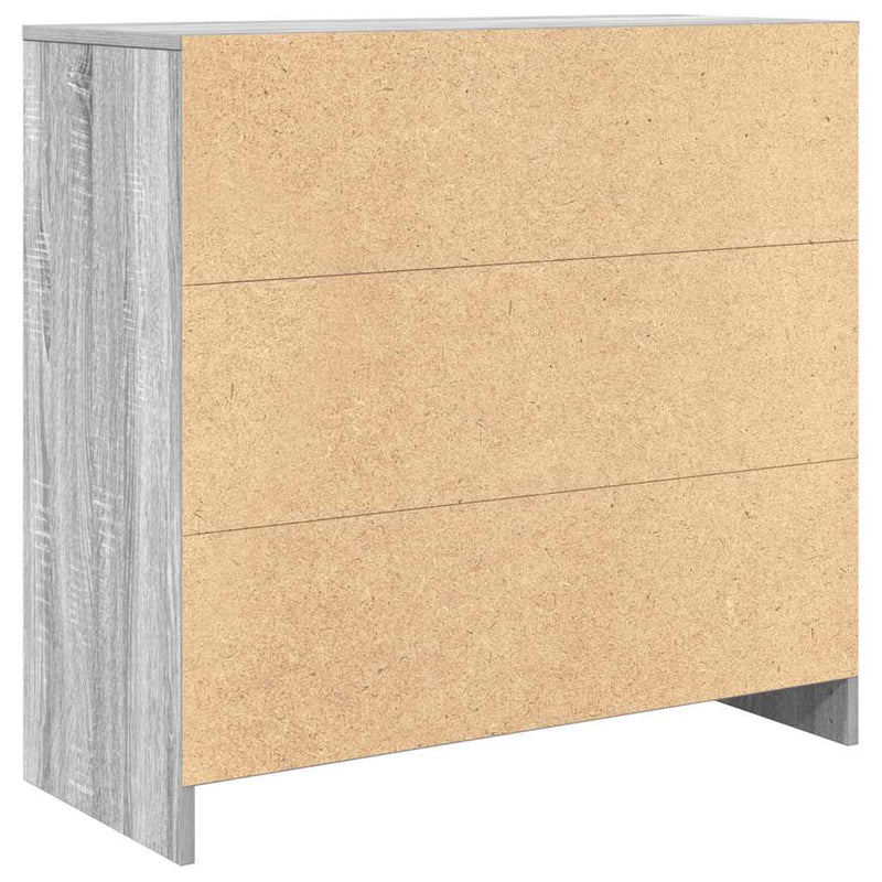 vidaXL szürke sonoma szerelt fa tálalószekrény fiókos 80x34x76 cm