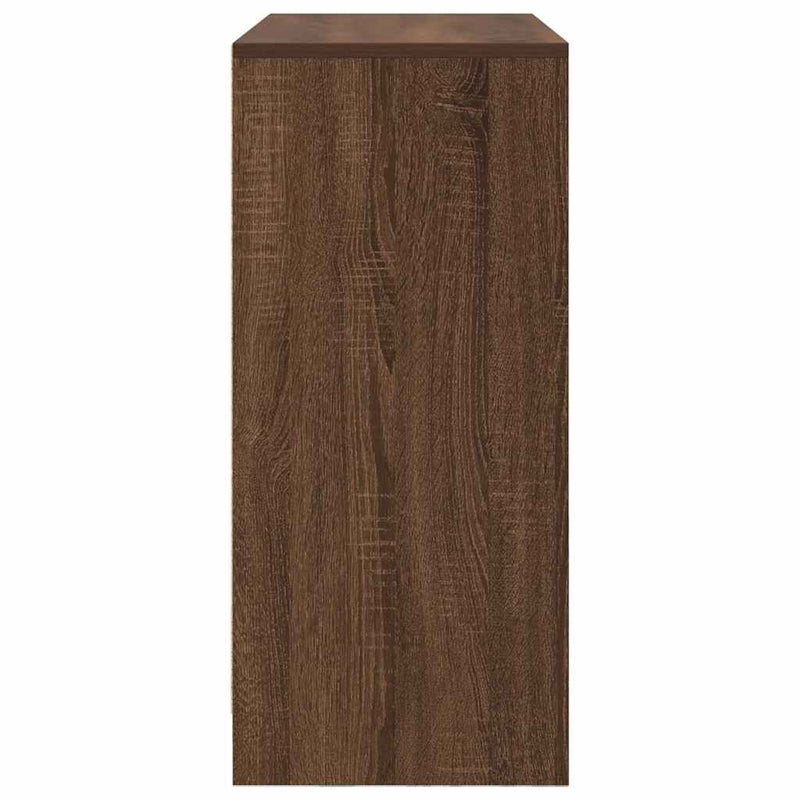 vidaXL barna tölgy szerelt fa tálalószekrény fiókos 80x34x76 cm
