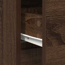 vidaXL barna tölgy szerelt fa tálalószekrény fiókos 80x34x76 cm