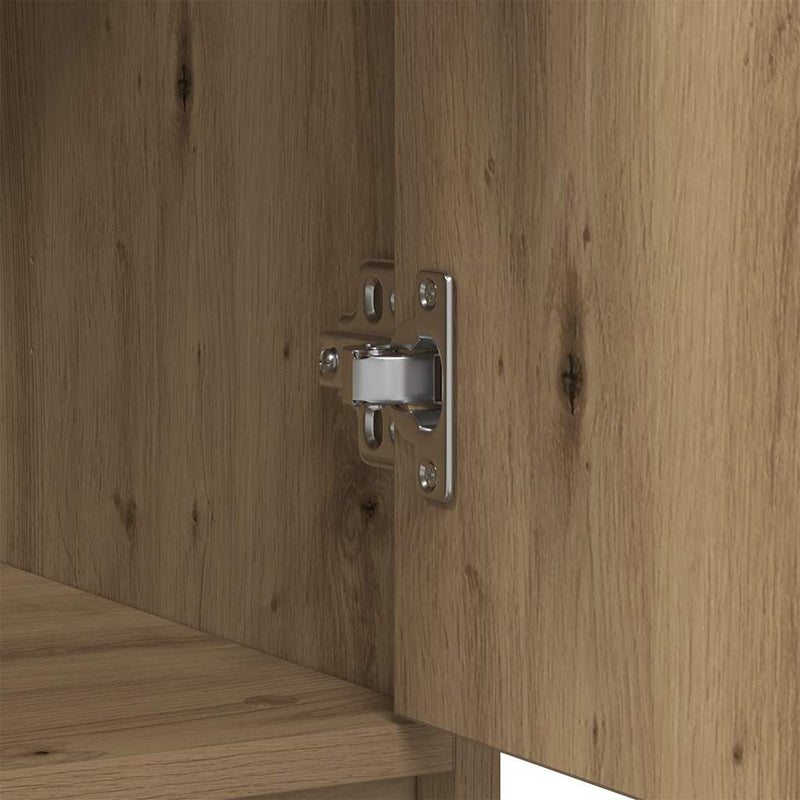 vidaXL kézműves tölgy szerelt fa tálalószekrény fiókos 80x34x76 cm