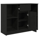 vidaXL fekete tölgy szerelt fa tálalószekrény fiókos 101x35x76 cm