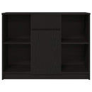 vidaXL fekete tölgy szerelt fa tálalószekrény fiókos 101x35x76 cm