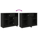 vidaXL fekete tölgy szerelt fa tálalószekrény fiókos 101x35x76 cm