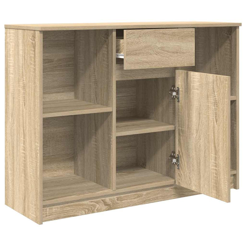 vidaXL sonoma tölgy szerelt fa tálalószekrény fiókos 101x35x76 cm