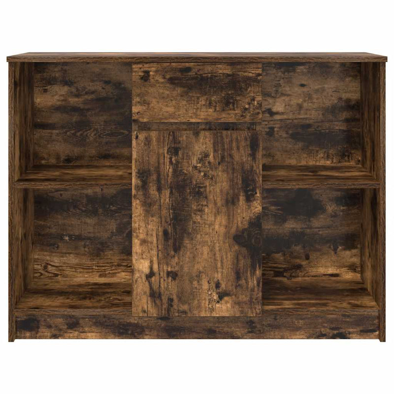 vidaXL füstölt tölgy szerelt fa tálalószekrény fiókos 101x35x76 cm