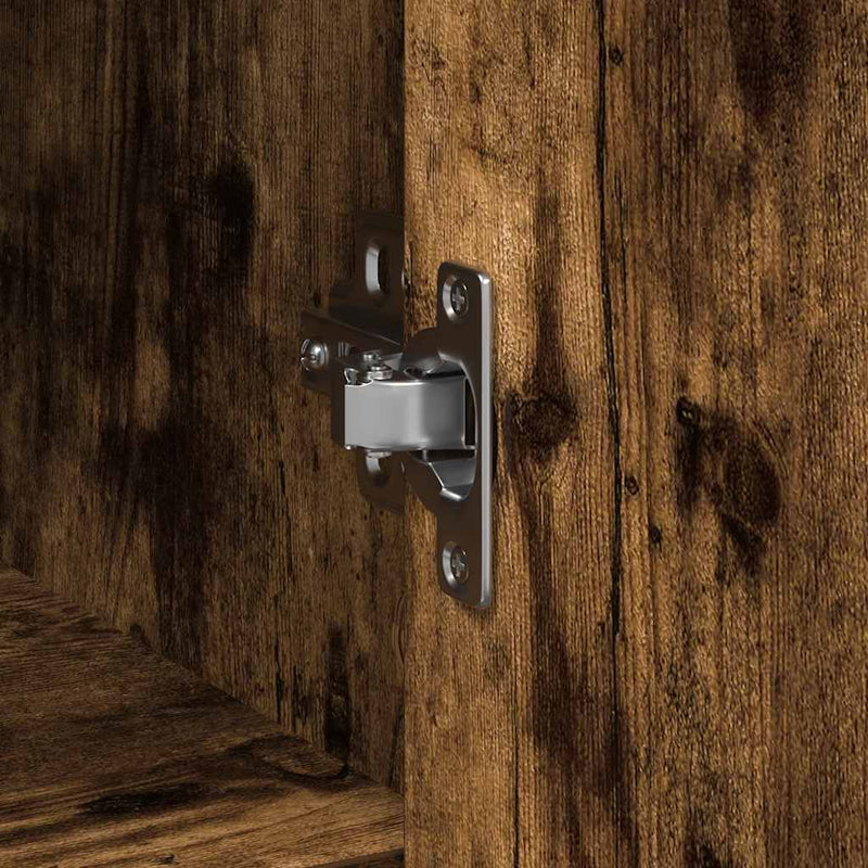 vidaXL füstölt tölgy szerelt fa tálalószekrény fiókos 101x35x76 cm