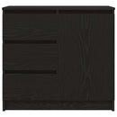 vidaXL fekete tölgy szerelt fa tálalószekrény fiókos 71x35x65 cm