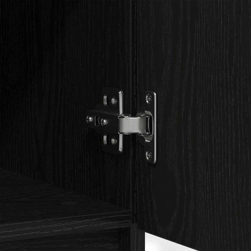 vidaXL fekete tölgy szerelt fa tálalószekrény fiókos 71x35x65 cm