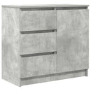 vidaXL betonszürke szerelt fa tálalószekrény fiókos 71x35x65 cm