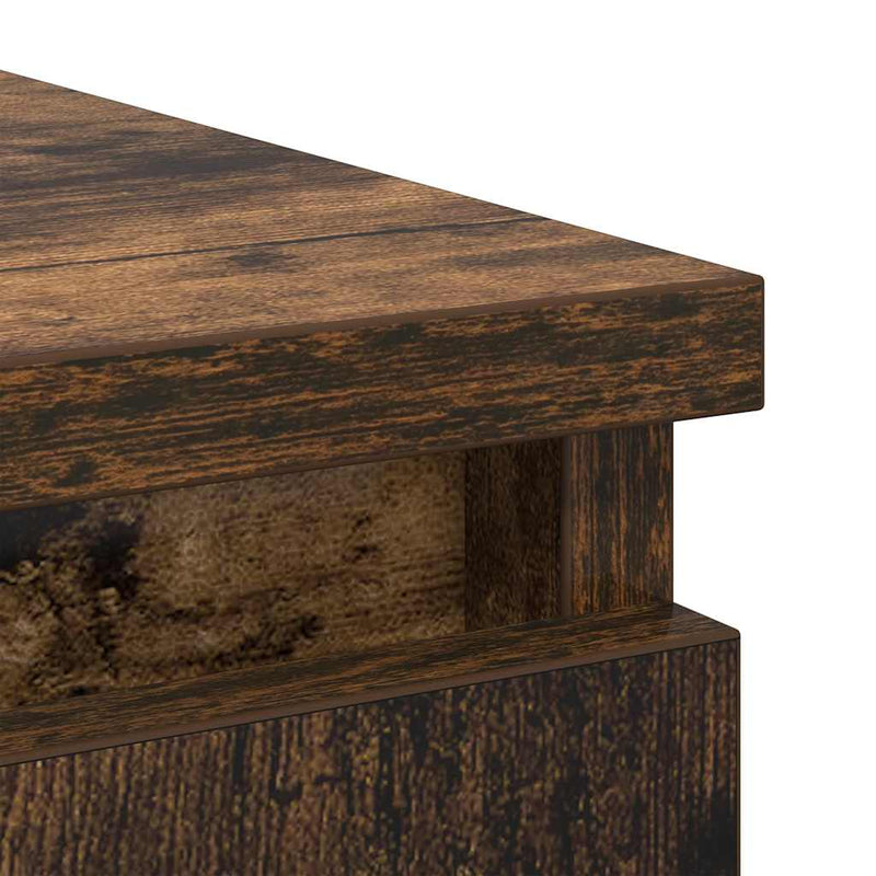 vidaXL füstölt tölgy szerelt fa tálalószekrény fiókos 71x35x65 cm