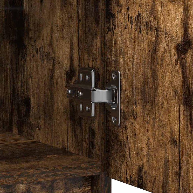 vidaXL füstölt tölgy szerelt fa tálalószekrény fiókos 71x35x65 cm