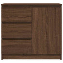 vidaXL barna tölgy szerelt fa tálalószekrény fiókos 71x35x65 cm